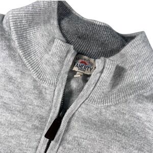 Faherty Brand Mens XL Gray Organic Cotton Blend Quarter Zip Pullover Sweater